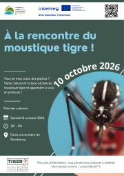 Stand - À la rencontre du moustique tigre ! Fête des Sciences, Palais universitaire de Strasbourg, 10 octobre 2026